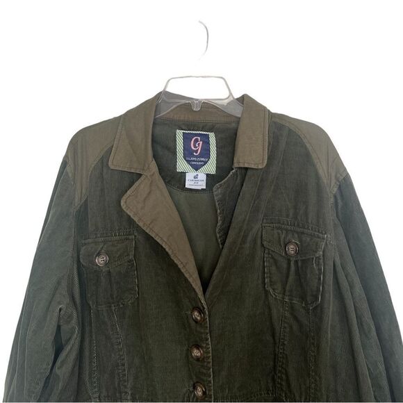 Caribbean Joe Olive Green Y2K Slouchy Corduroy Button Shacket XL - Picture 4 of 12
